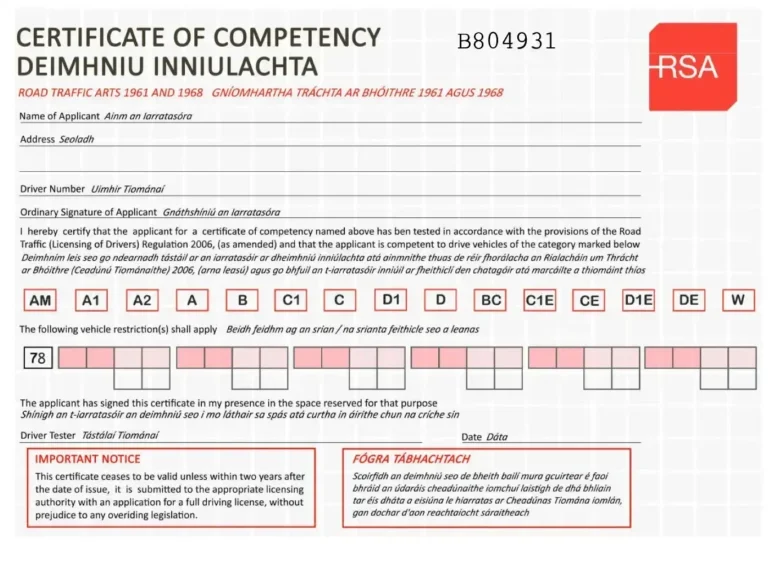 Apply for irish driving licence online